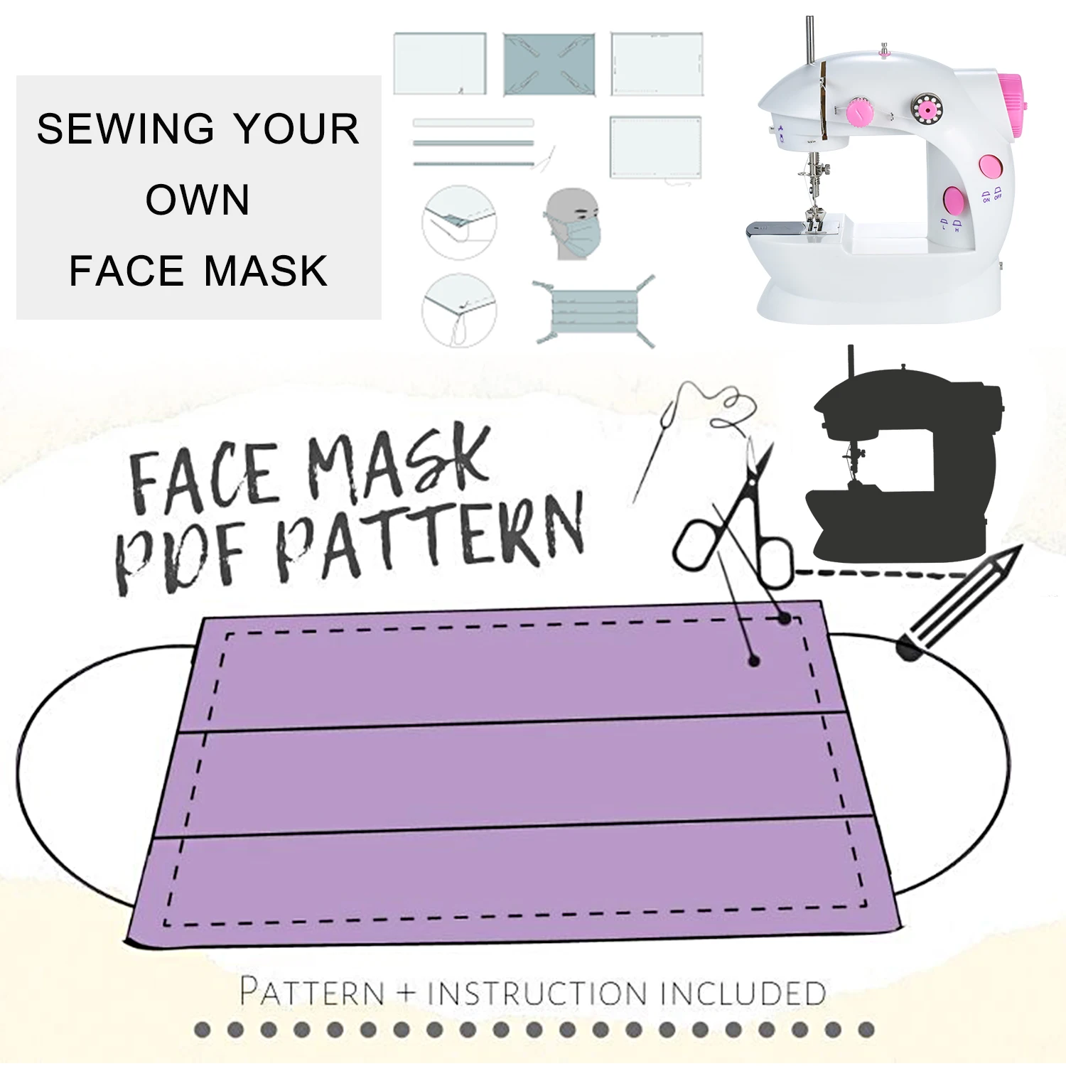 Электрическая швейная машинка сделай сам регулируемая 2-скоростная для шитья с