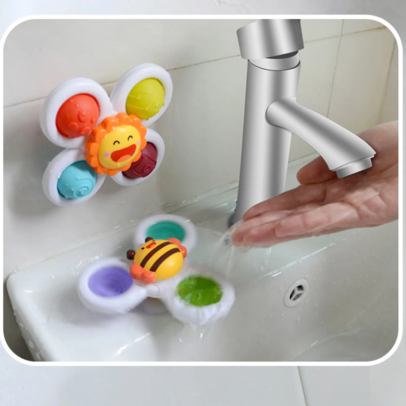 

Fidget toy 3PCS Marine Life Cartoon Spinning Suction Cup Spinning Baby Bath Toys jouet bb