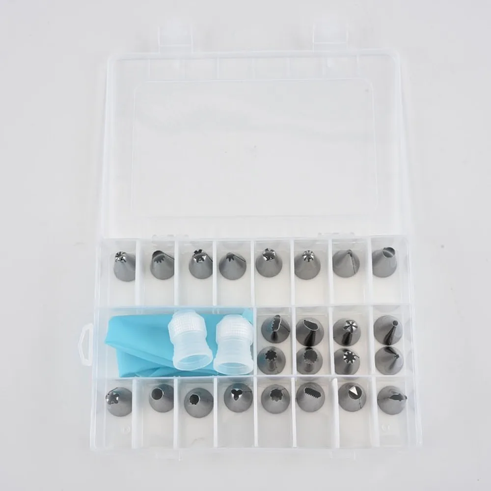 Оптовая продажа 24 головки нержавеющая сталь набор цветочных пастей в коробке