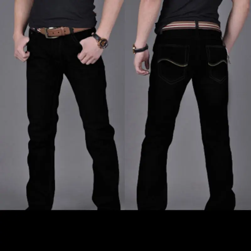 New Summer Men's Baggy Pants Classic Straight Jeans Elastic Men Stretch-fit Thin Jeans Business Casual Denim Trousers Plus Size