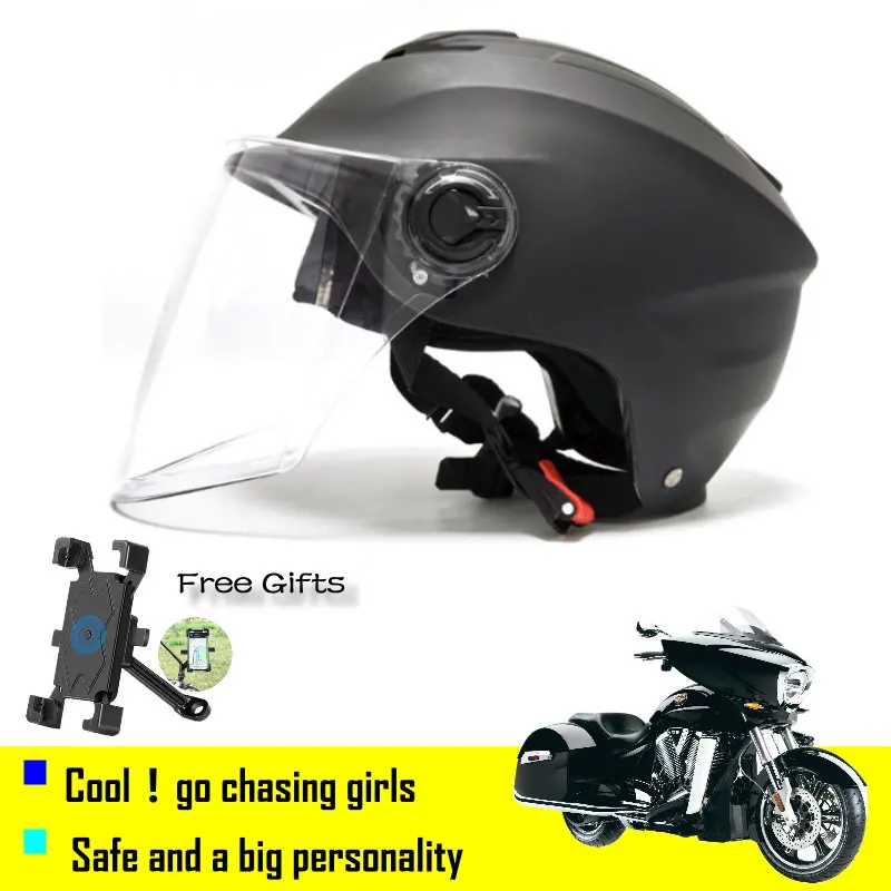 

Открыть мотоциклетный шлем один защитные козырьки объектива Moto шлем велосипедные шлемы для мужчин и женщин летние скутер мото шлем (с пер. и...