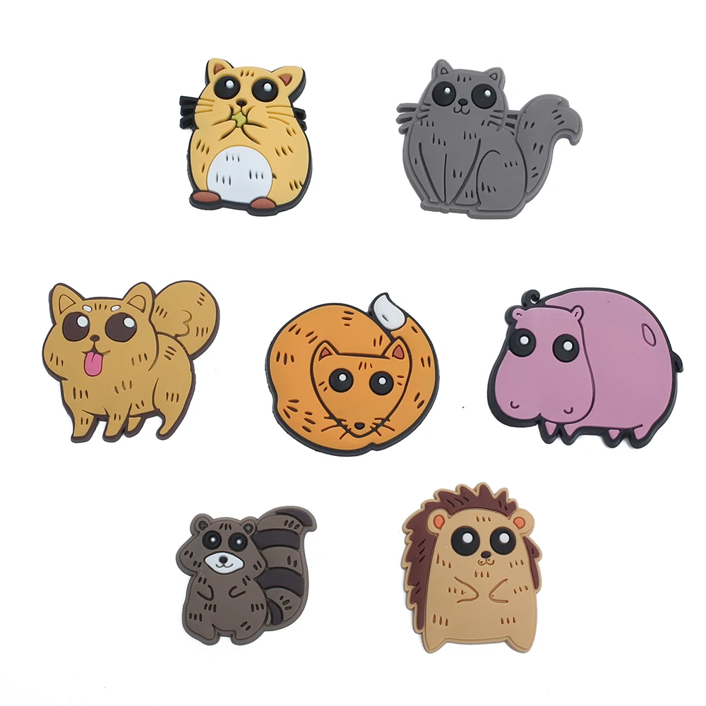 6~12pcs/set Cute Animals Pretty Crystal glass paste PVC Shoes Charms Fit Croc Shoes/Wristbands Children Party Birthday Gift