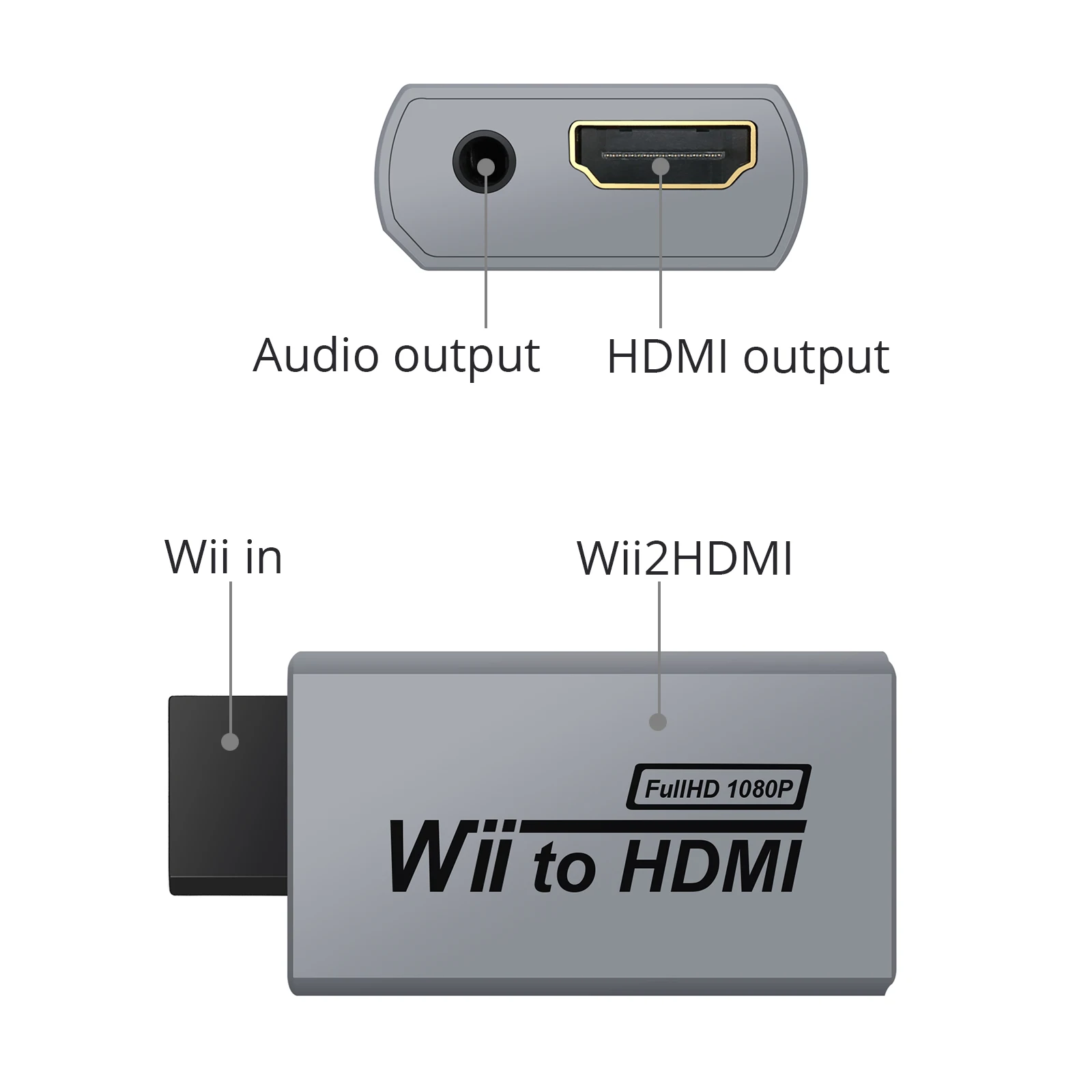 Адаптер LiNKFOR Wii в HDMI совместимый преобразователь для сигнала 720p и 1080p аудио видео