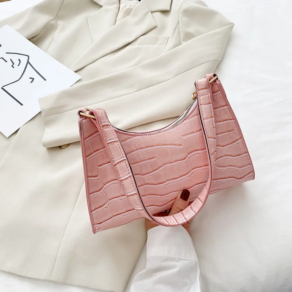 

Retro Alligator Pattern Small Shoulder Bags For Women 2020 Casual PU Leather Underarm Bags Female Handbags Bolsa Feminina