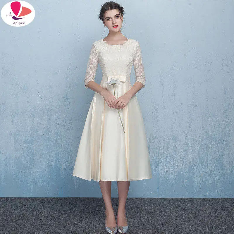 Элегантные платья с рукавами три четверти и аппликацией для девочек женское