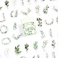 46pcs box leaf green scrapbooking stationery stickers branches leaves diy scrapbooking diary album sticker 44mm