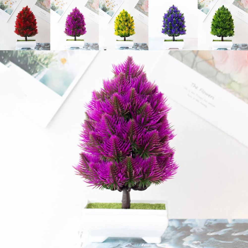 Пластиковый искусственный горшок бонсай Горшечное сосновое дерево для