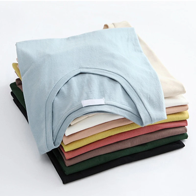 Женская футболка с коротким рукавом хлопковая эластичная Базовая 9 цветов на