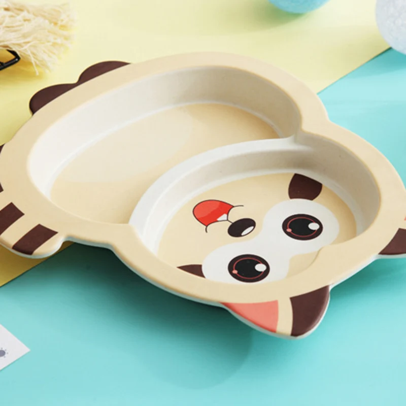 5 шт./компл. детская посуда для тренировок Детская милая кормления енота с чашей