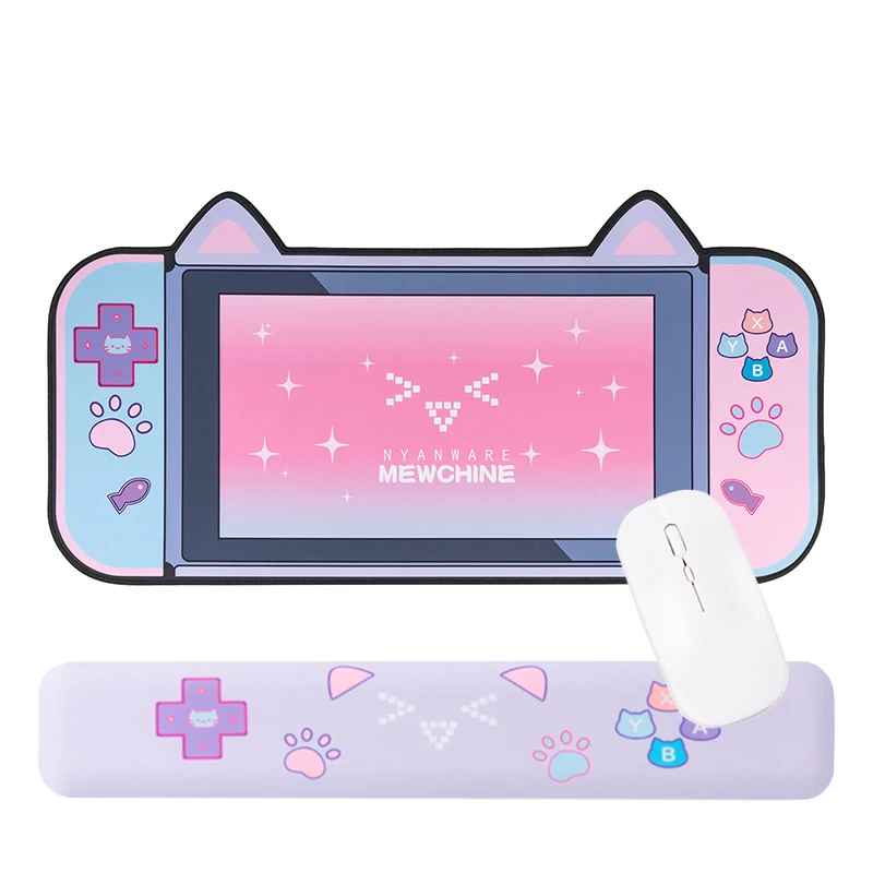 

Thicken Non-slip Cute Cat/Dog Ears Big Mouse Pad 80CM*40CM Computer Game Component Pink Cartoon With Mouse Desk Mat For Girl