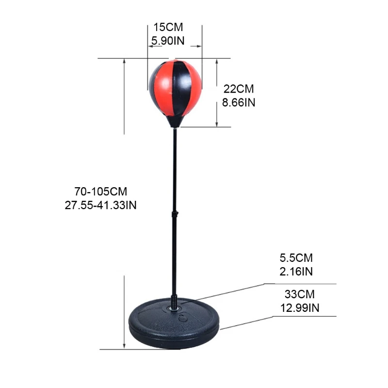 

57ED Indoor Boxing Ball Set for Kids Boys Girls Punching Ball with Stand Boxing Gloves Hand Pump and Adjustable Height Stand Toy