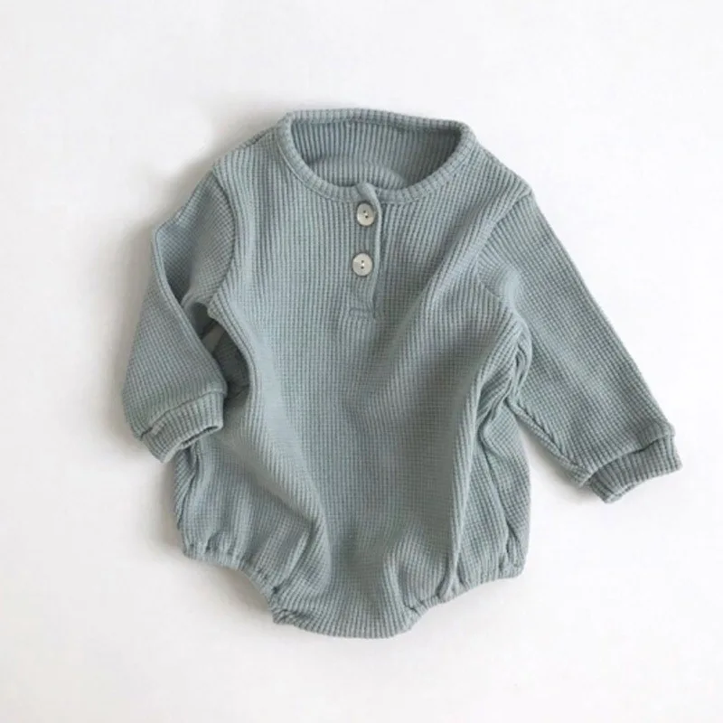 

Spring Newborn Clothes Baby Boy Girl Knitted Warm Rompers Solid Jumpsuit Thread Long Sleeve Rompers One Piece Clothes