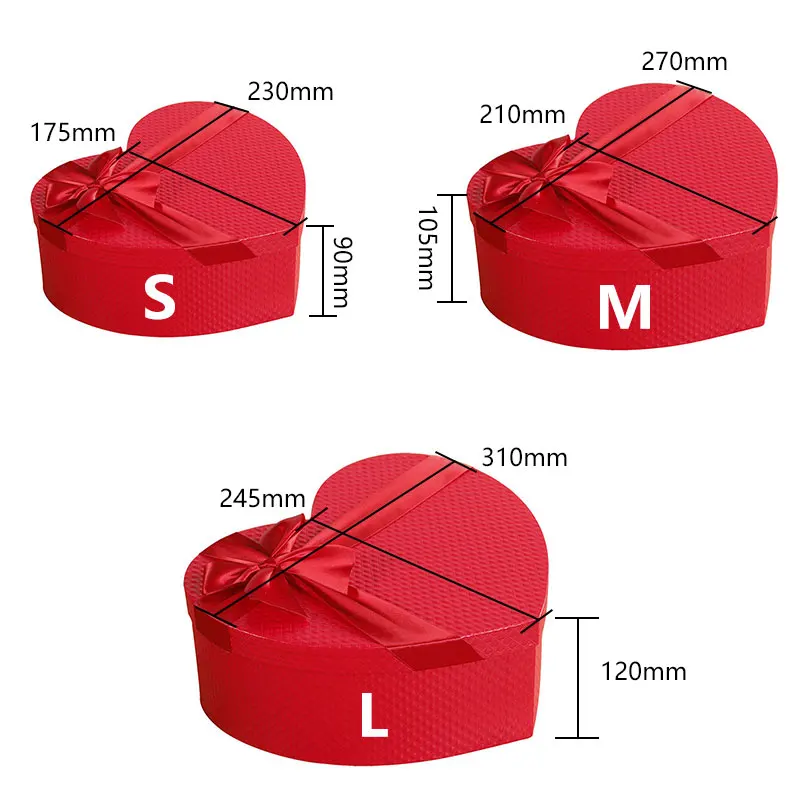 

Florist Hat Boxes Red Heart Shaped Candy Boxes Gift Box Packaging Boxes for Valentine's Day Preserved Flowers Gifts Living Box