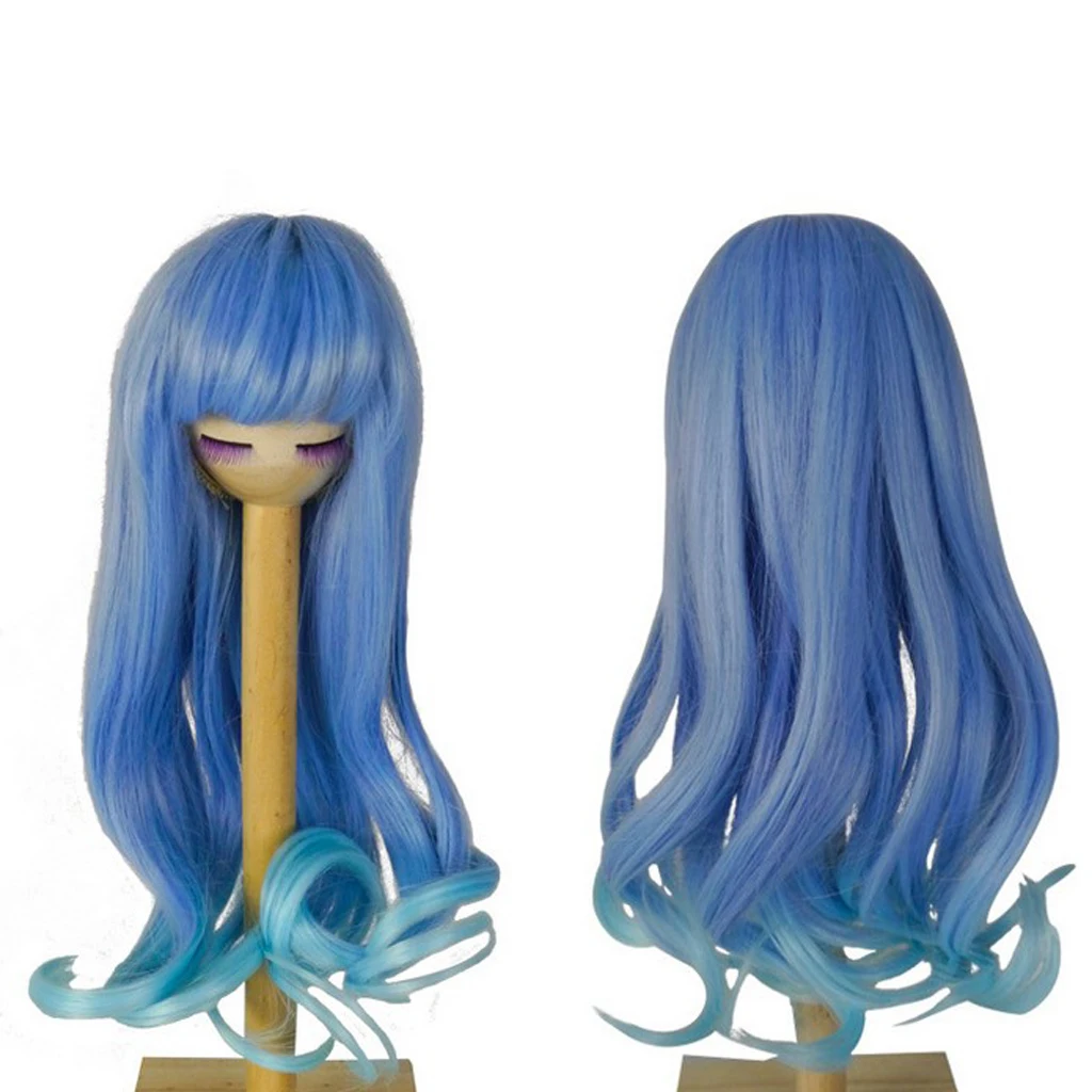 

1/3 BJD Doll Blue Long Curly Wig DIY Making Accessory for 60cm Night Lolita Doll