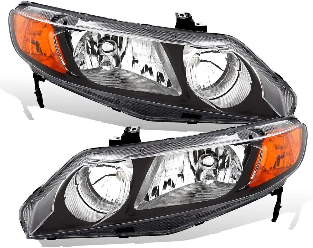 Передние фары Sulinso 2 шт. черный корпус для Honda Civic Sedan 2006 2011 4 двери/гибридные левые и