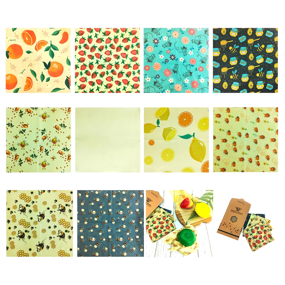 Многоразовая салфетка для пчелиного воска мешок свежего еды накидка на крышку