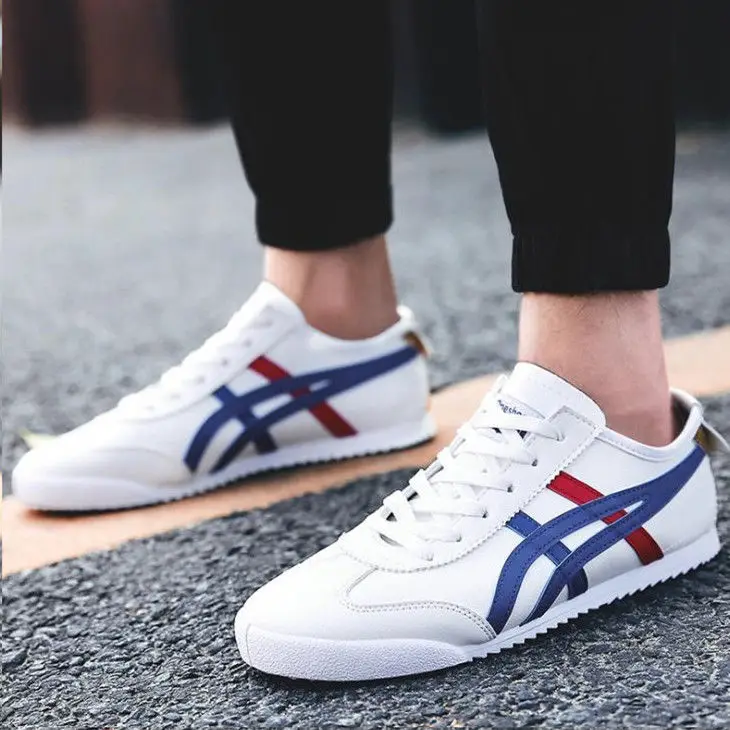 Sycatree кожаные тканевые кроссовки для бега Мужская Студенческая Белая обувь