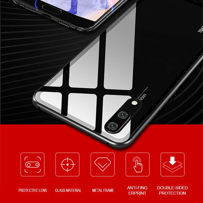 KINBOM 360 чехол для huawei P20 Lite P30 Pro Nova 3i Магнитный адсорбционный mate 20 P smart 2019 стеклянный