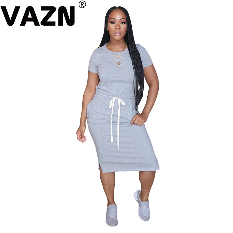 Женское леопардовое платье с коротким рукавом VAZN Черное Платье макси круглым