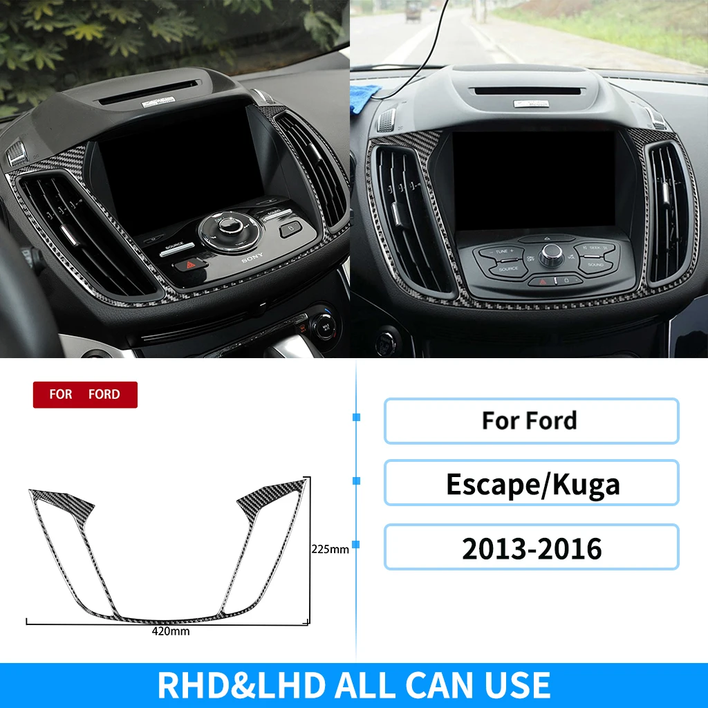 

Наклейки из углеродного волокна для Ford Escape Kuga 2013 2014 2015, полная отделка салона, аксессуары для стайлинга автомобиля, крышка переключения передач