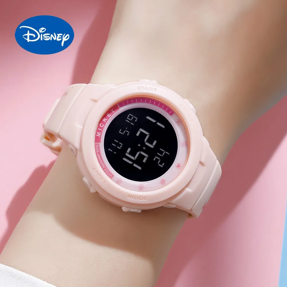 

Оригинальные многофункциональные спортивные часы Disney для девочек, водонепроницаемые электронные часы с Микки-Маусом для мальчиков, студен...