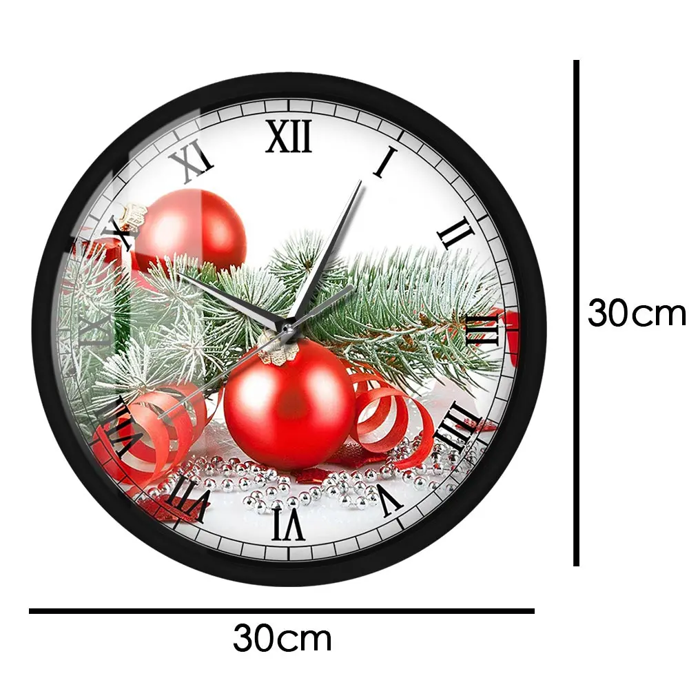 

Merry Christmas Metal Frame LED Wall Clock Funny Clap Sound Control Holiday Home Decor Wall Hanging Clocks Watch Modern Design