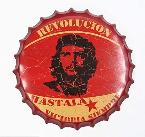 

2but DL-Cheikevara Bottle Caps Metal Tin Signs Cafe Beer Bar Decoration Plat 13.8" Inches Wall Art Plaque