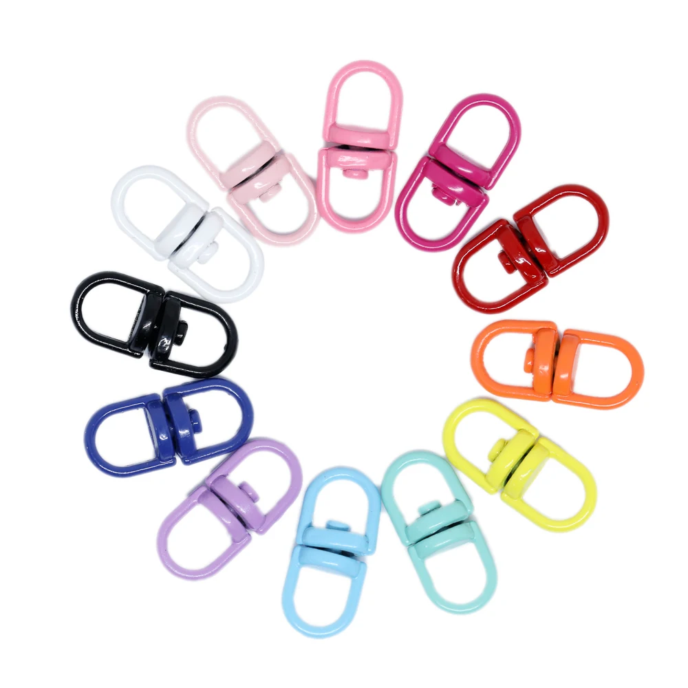 20Pcs Colorful Rotating 8 Word Toroid Ring Universal Chain Buckle Shackle Wire Rope Lock Keychain Pendant Accessories - купить по