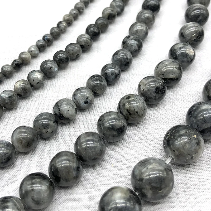 Модные черные блестящие круглые бусины 4 10 мм с искусственным драгоценным камнем