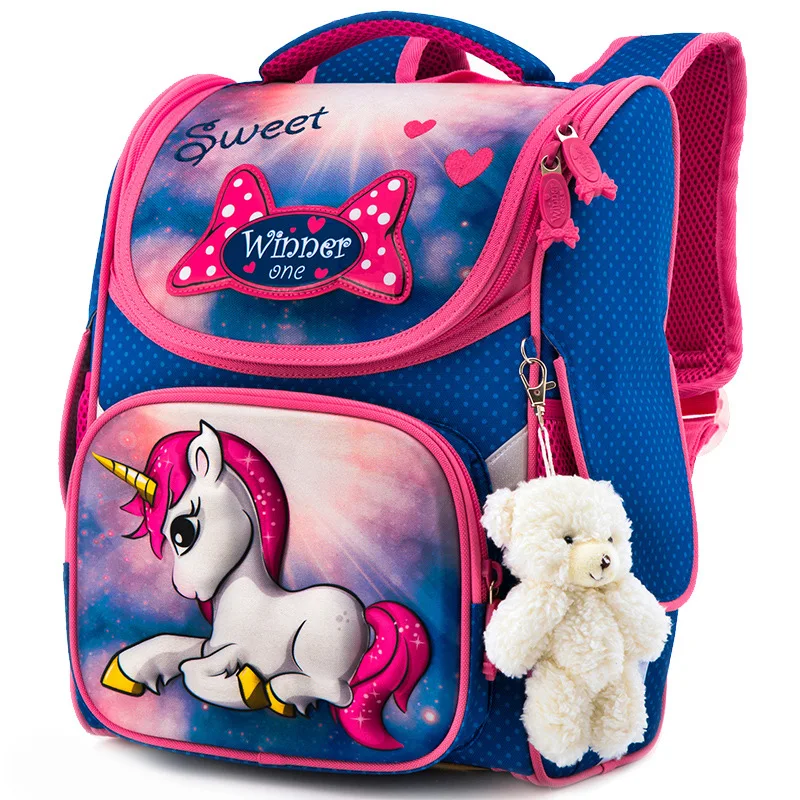 

Рюкзак для девочек, ортопедический, с изображением лошади