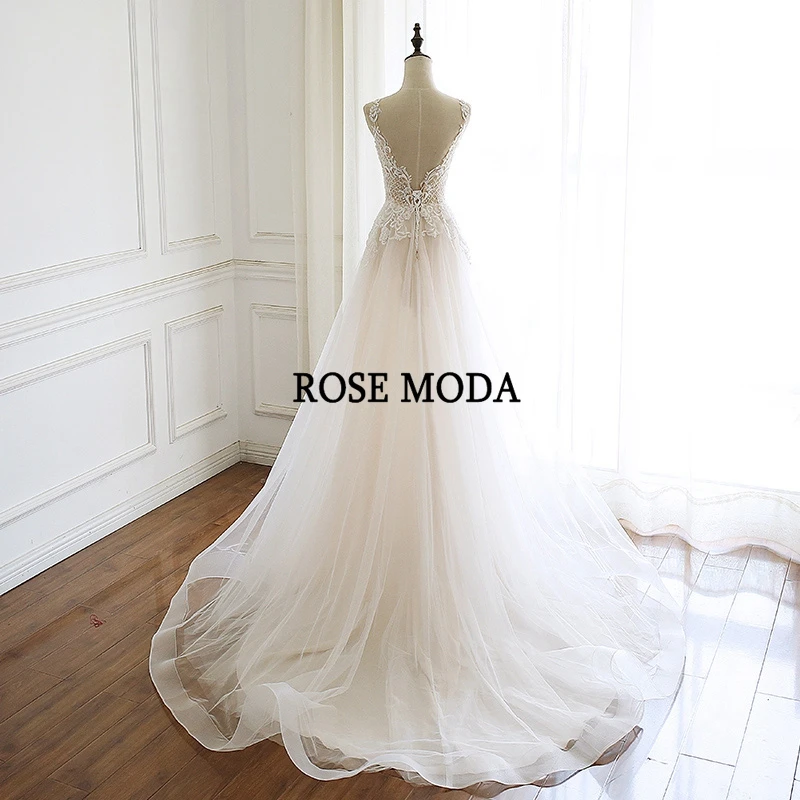 Rose Moda нежное кружевное свадебное платье в стиле бохо 2020 v-образный вырез на