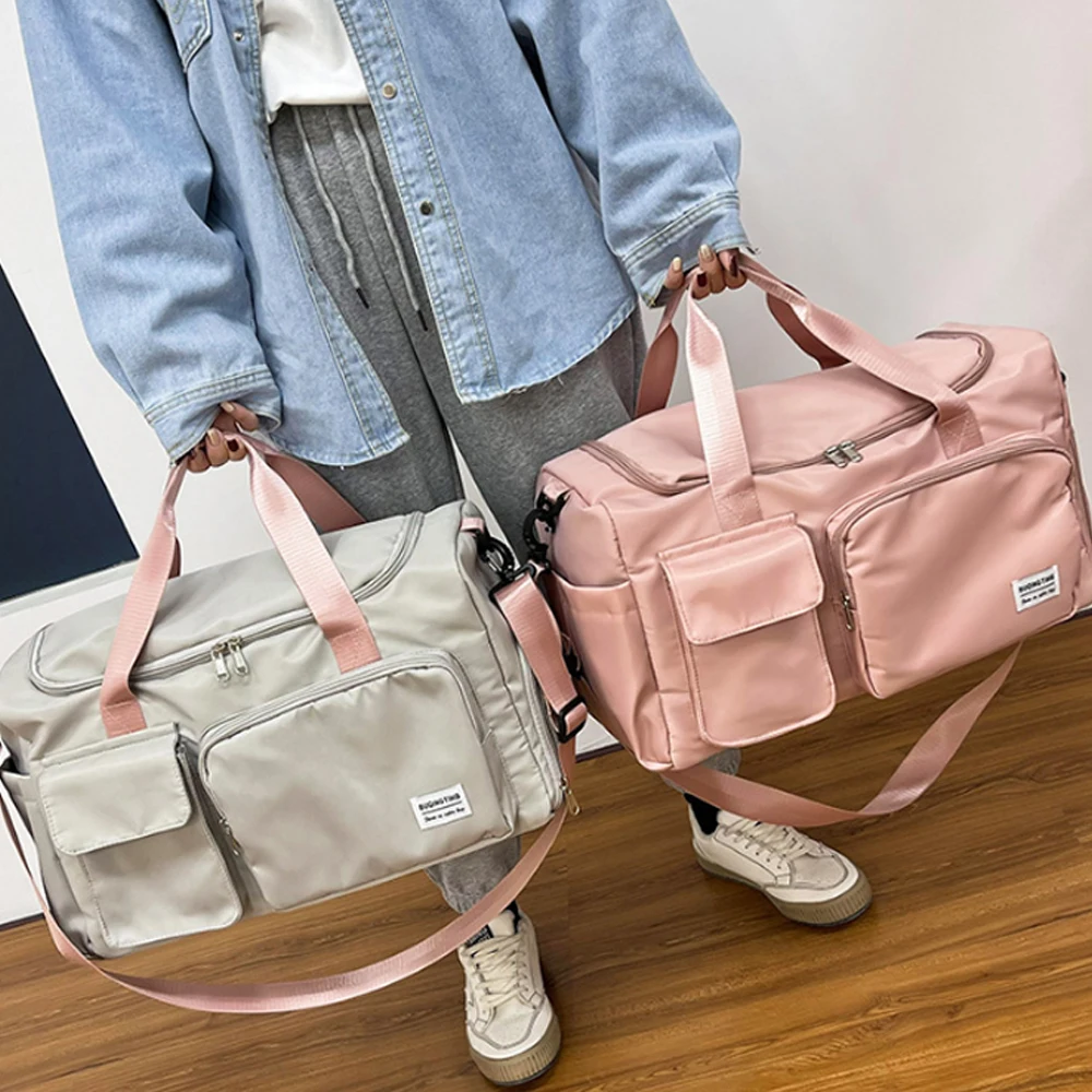 Women's Travel Yoga Handbags Training Sports Gym Bag Waterproof Fitness Crossbody Bags With Shoe Pouch For Trolley Case X265A