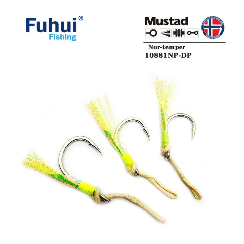 

Стальные крючки Mustad-anzuelos de Pesca al carbono 10881, крючки для джиггинга, крючки для бедра, carnada dura