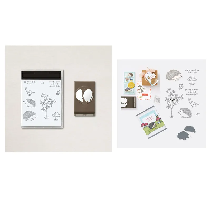 

HAPPY HEDGEHOGS Metal Cutting Dies And Clear Stamps For Diy Scrapbooking Paper Card Album Photo Making Crafts Stencil 2022 New