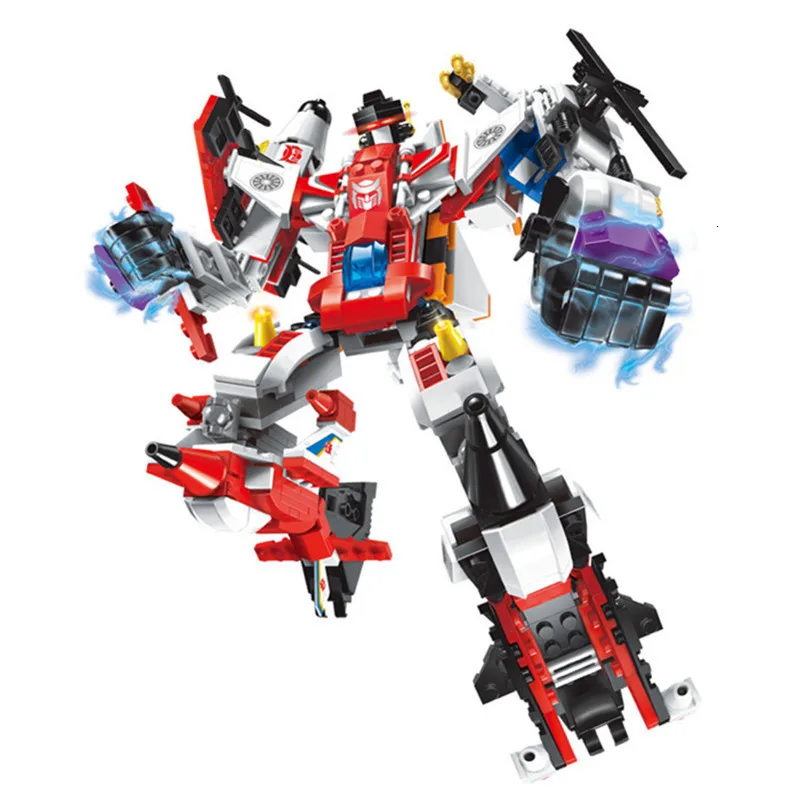 

6 In 1 Police War Generals Deformation Robot Car Model Building Blocks Kit Toys Children Birthday Christmas Gifts