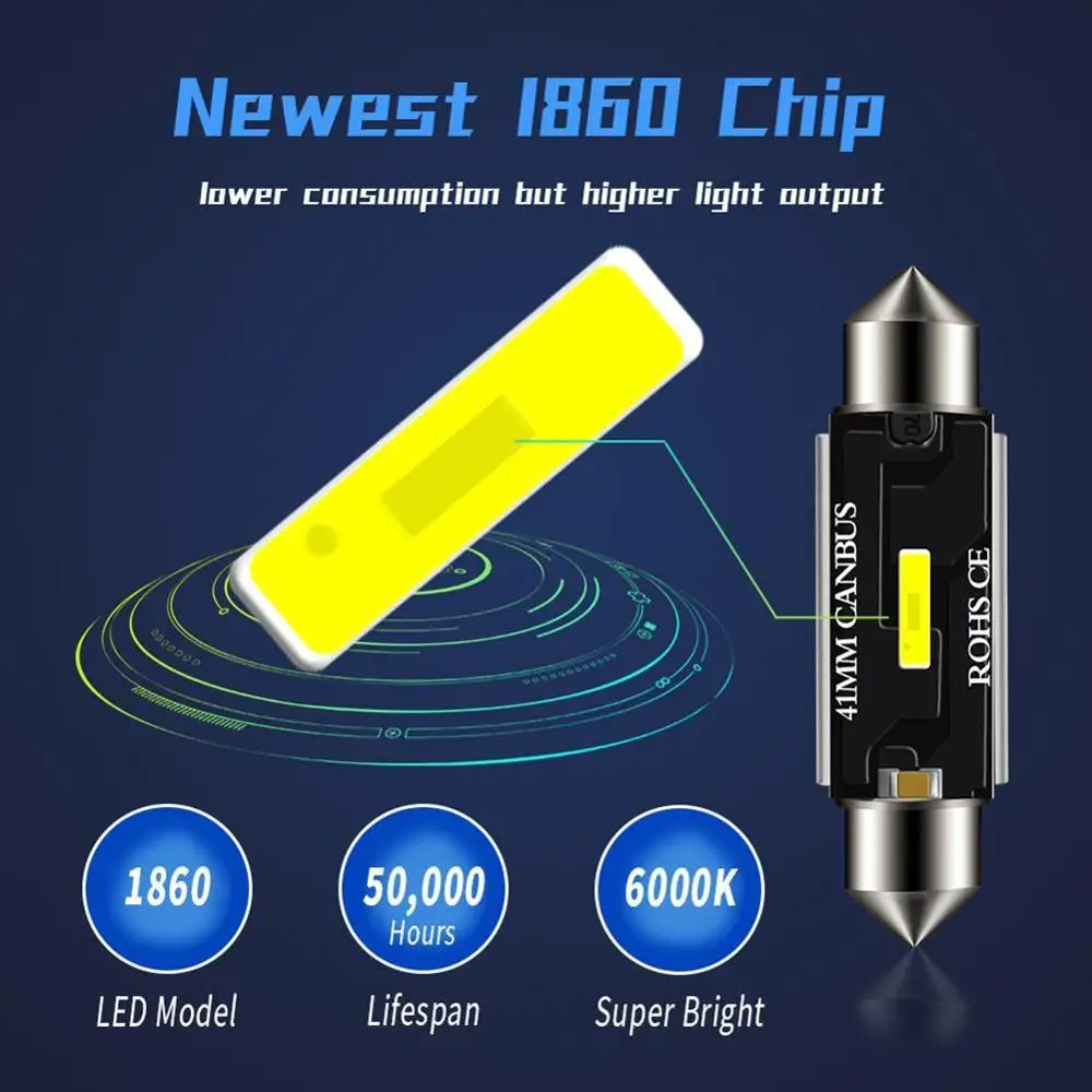Новинка светодиодный фонарь Festoon CSP 31 мм 36 39 41 C5W C10W супер яркий автомобильный