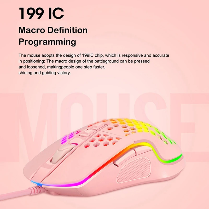 Эргономичная Проводная игровая мышь 4000DPI USB с RGB-подсветильник кой Мыши для ПК |
