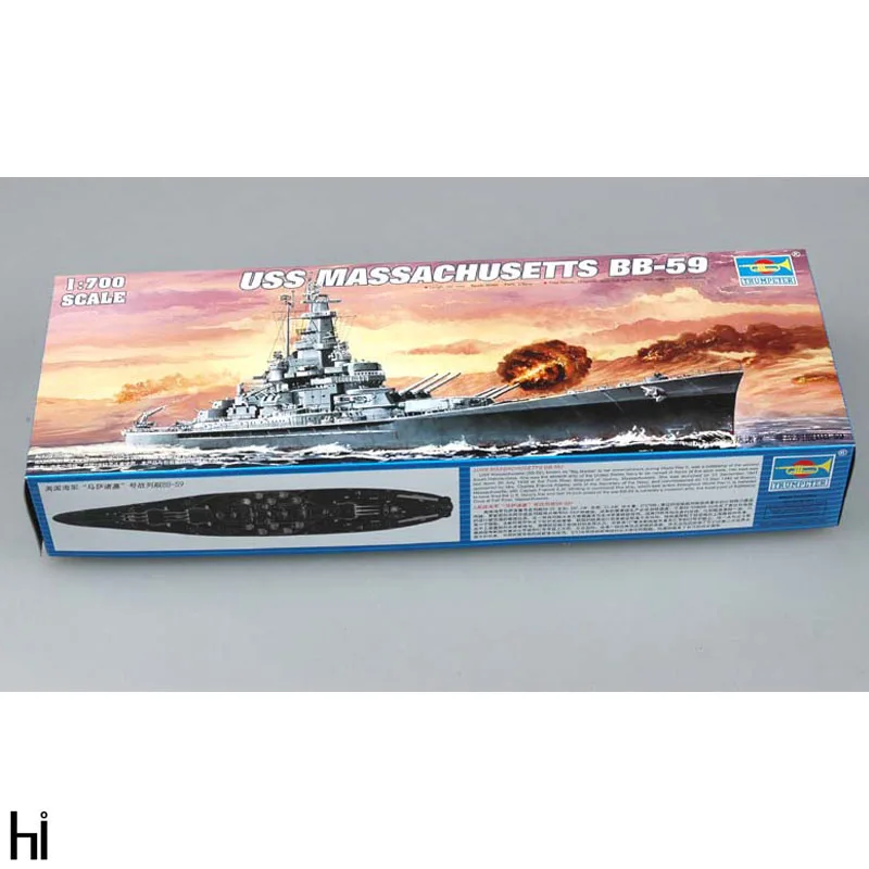 Трубач 05761 1/700 весы ВМС США BB 59 броненосец ручной работы корабля игрушки хобби