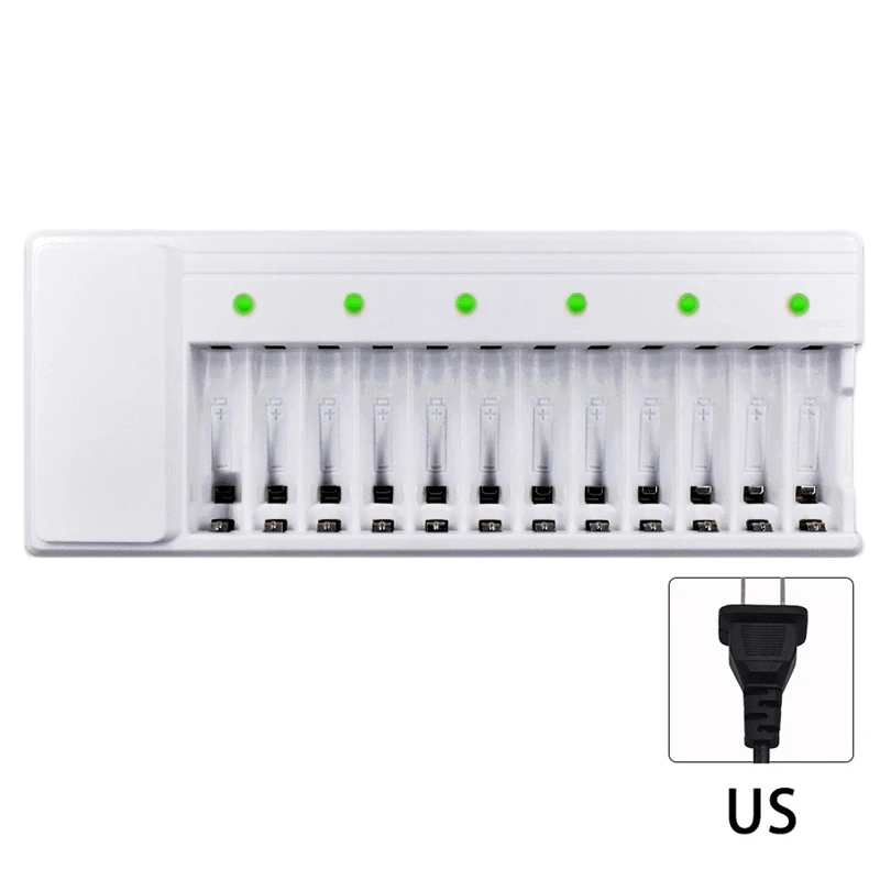 Универсальное зарядное устройство с 12 слотами светодиодный дисплей
