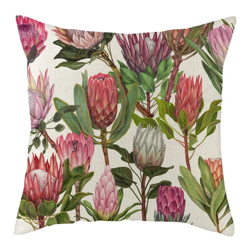 Фуватакчи льняная цветная Цветочная наволочка красная роза розовый Лотос