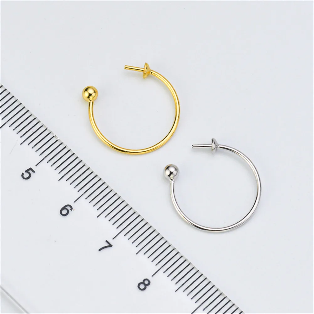 

Ring Mount Pearl Accessories Adjustable Size 925 Sterling Silver Ring Jewelry DIY No Pearl