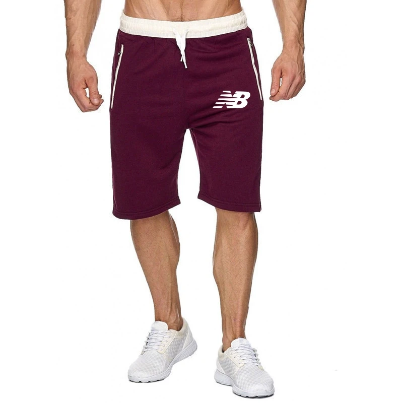 

Summer 2021 NB Printed Zipper Shorts Men's 2-in-1 Sport Jogging Fitness Shorts Training Quick Dry Men's Gym Men's Shorts Sport