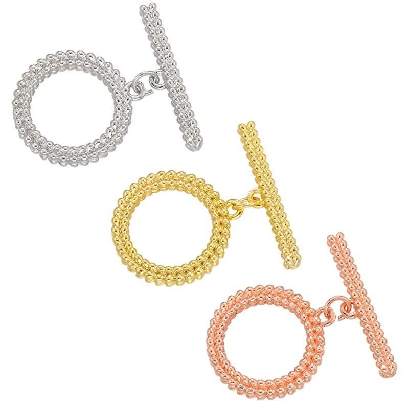 

ZHUKOU Round Uneven Brass OT Clasps Hooks for Women Handmade Necklace Bracelet Jewelry Accessories making findings VK119
