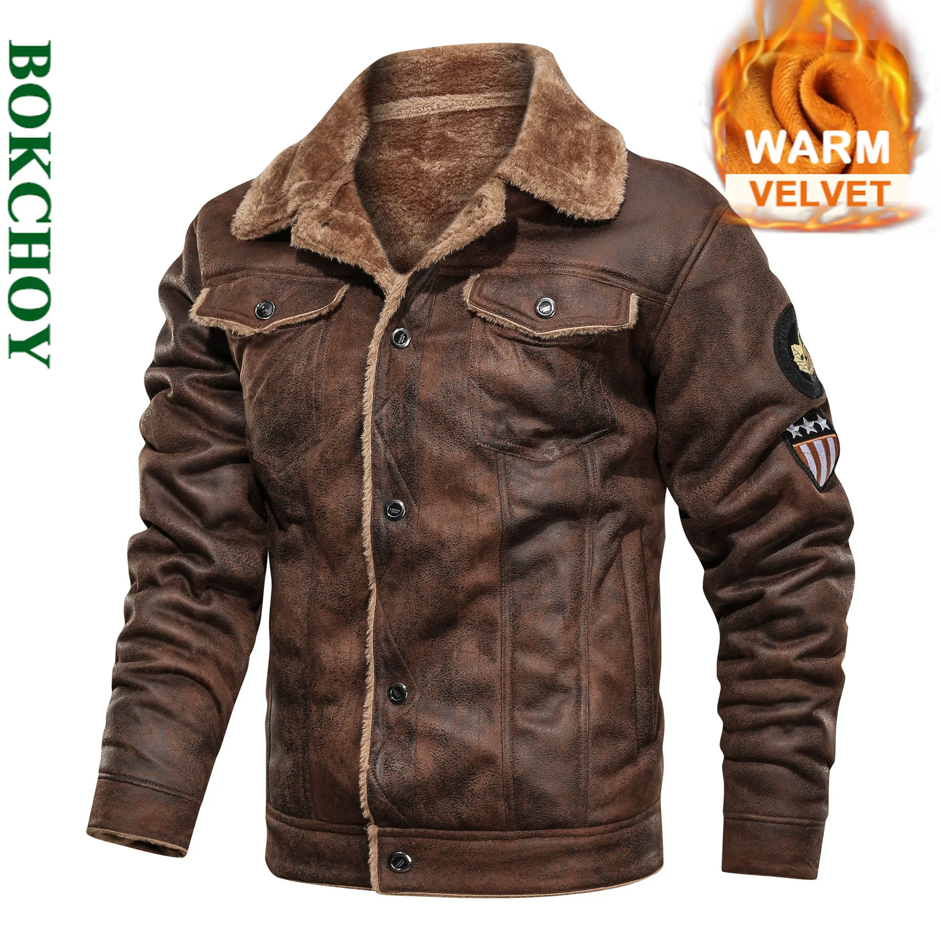 

New Lapel Large Size Fur Men's Jackets Suede Casual Loose Jacket H01