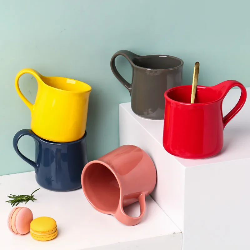 

Travel Coffee Mug Couple with Handle Breakfast Ceramics Insulated Simple Coffee Mug Funny Thermos Caneca Tea Cup Set XX60CM