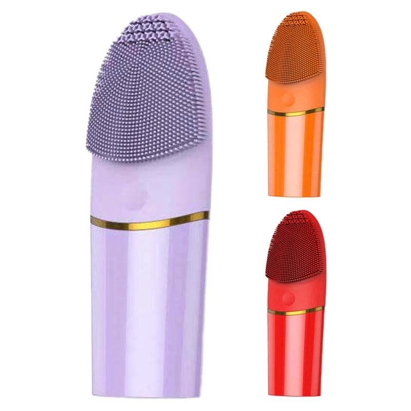 

Электрическая мини-щетка для чистки, силиконовый Ультразвуковой Электрический массажер для глубокого очищения кожи лица