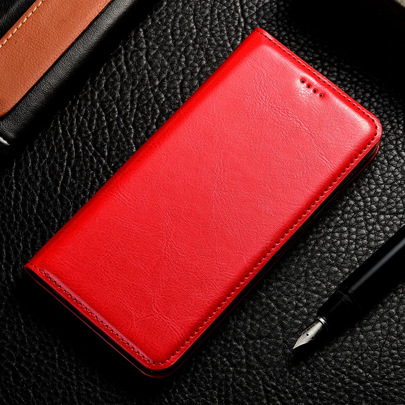 Red Crazy Horse из натуральной кожи чехол для Meizu m3 m3s m5 m5s m6 m6s m6T m8 m9 15 16 16s 16xs 16th m15 Примечание m5c Pro плюс Lite Полное покрытие - Цвет: Red