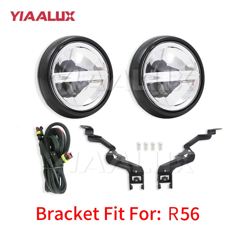 Bracket FOR R56 Хромированный Светодиодный ралли дальнего света для MINI Cooper светодиодный фонарь переднего бампера-YIAALUX - Цвет: Bracket FOR R56