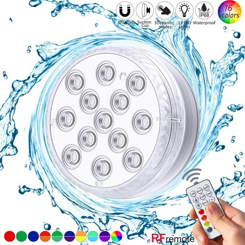 Погружной светодиодный светильник s с магнитом на присоске пруд фонтан подводный