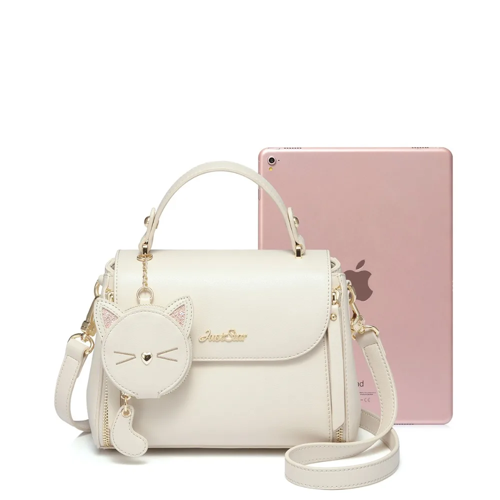 Сумка JUST STAR Женская из искусственной кожи с кисточками и котом|Сумки ручками| |